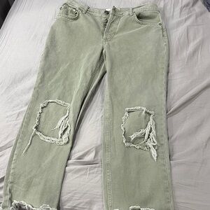 We The Free Olive Distressed Women Jeans